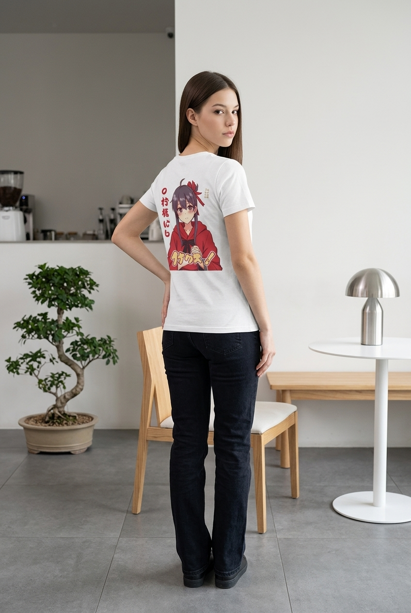Hochwertiges Damen-Shirt von Banpuku, Akari-Design, mit elegantem Schnitt und feiner Baumwollqualität, frontale Ansicht