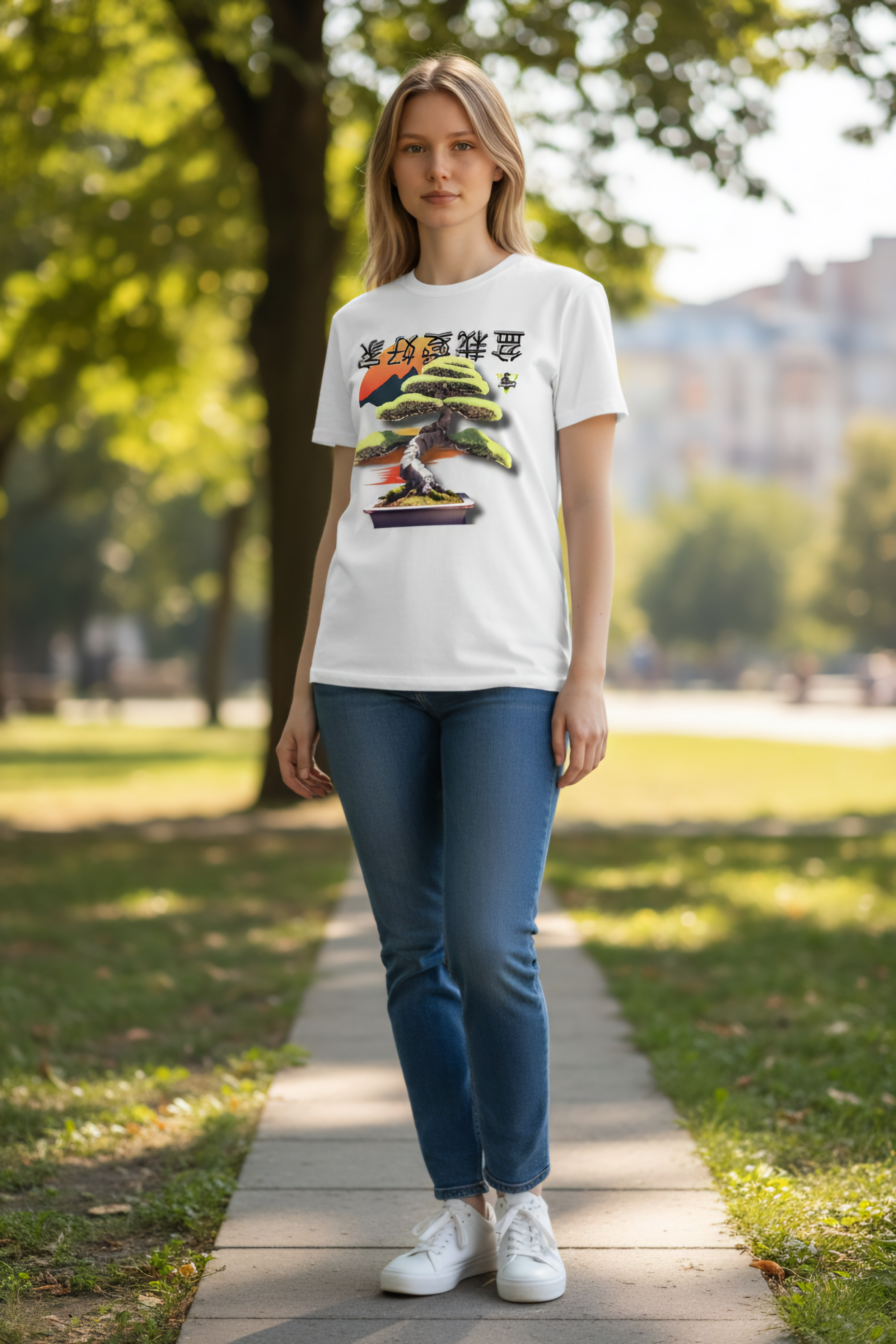 Unisex-Baumwollshirt mit Bonsai-Design von Banpuku, bequemes T-Shirt in neutralem Stil, perfekt für Bonsai-Liebhaber.