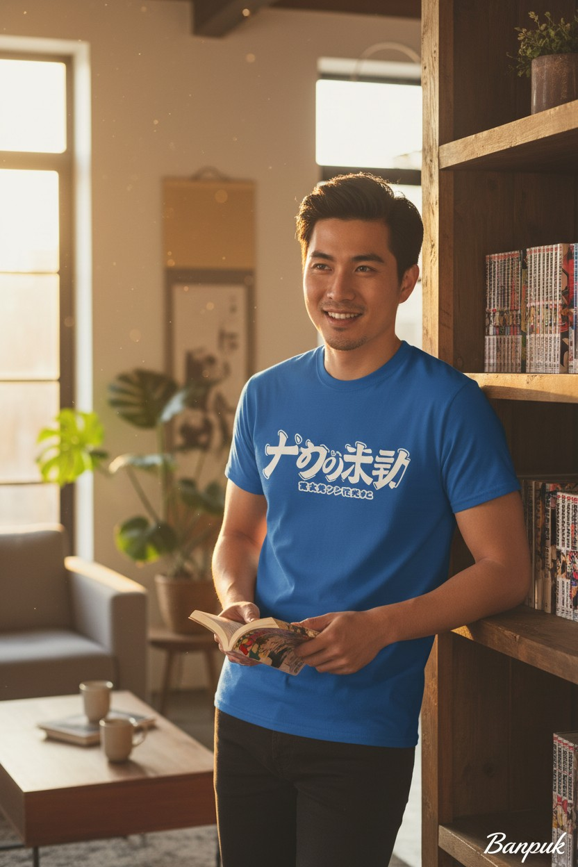 Unisex-Baumwollshirt von Banpuku, Junsui Premium, in neutraler Farbe, mit rundem Halsausschnitt und lockerer Passform.