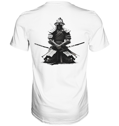 Rückenansicht eines unisex Premium Shirts von Banpuku, mit schlichtem Design und bequemer Passform.