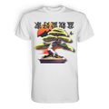 Weißes Unisex-T-Shirt mit Bonsai-Print von Banpuku, hochwertiges Premium-Shirt, Frontansicht, stilvolle Naturmotive.