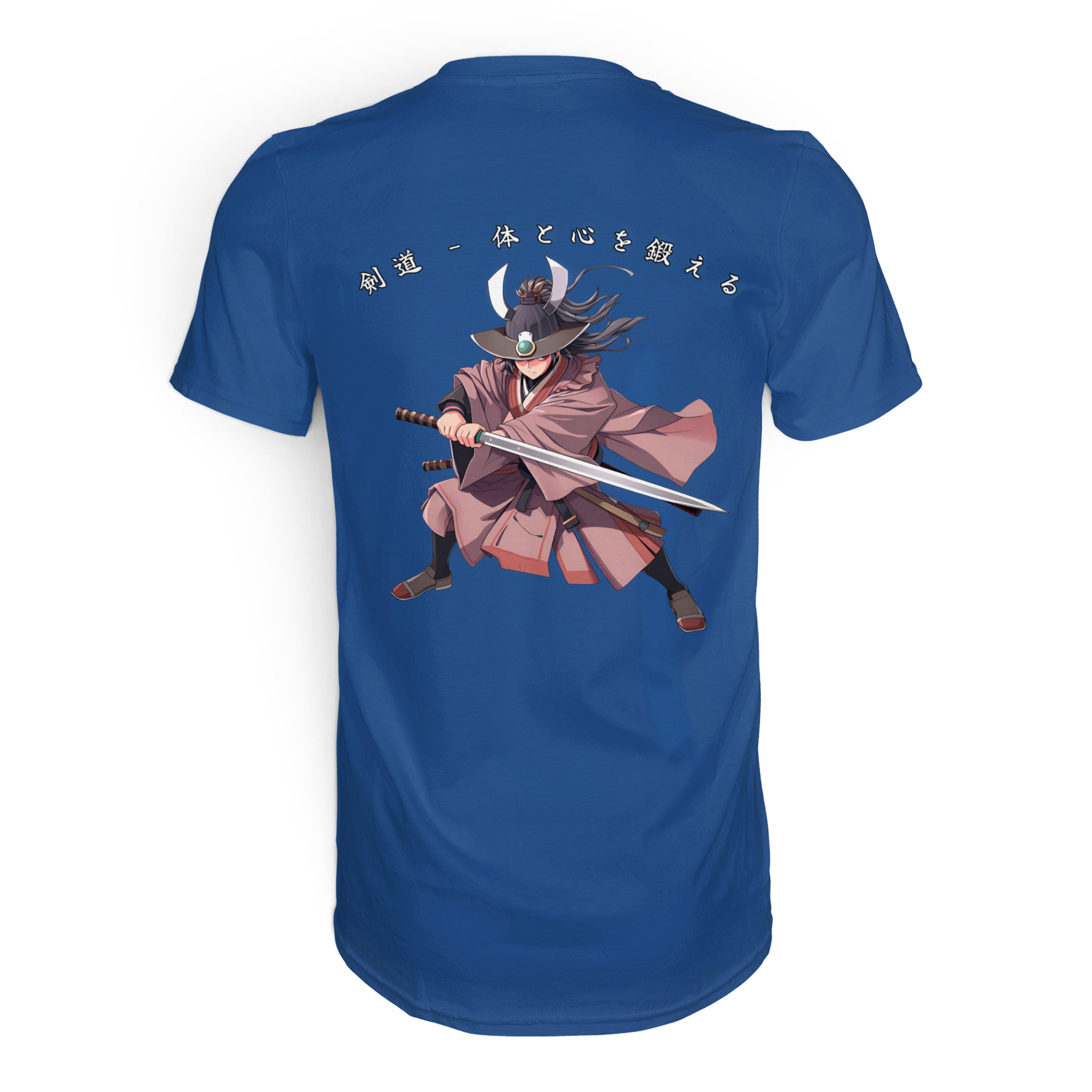 Unisex Premium-Shirt von Banpuku in Royalblau, Rückenansicht, weiches Stoff, modernes Design, ideal für Casual und Alltag.