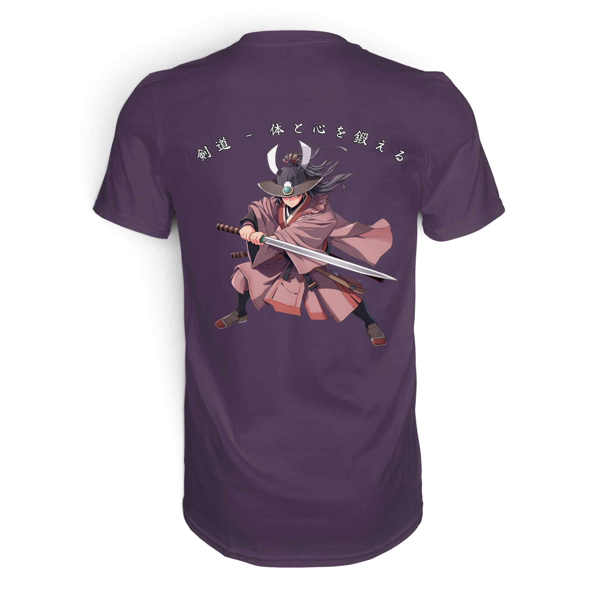 Unisex Premium-Shirt von Banpuku in urban Purple, Rückansicht, weiches Baumwollmaterial, stilvolles Design, bequem und modern.