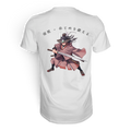 Weißes Kendo Premium-Shirt von Banpuku, Unisex-Design, Rückenansicht, hochwertige Baumwolle, stilvoll und bequem.