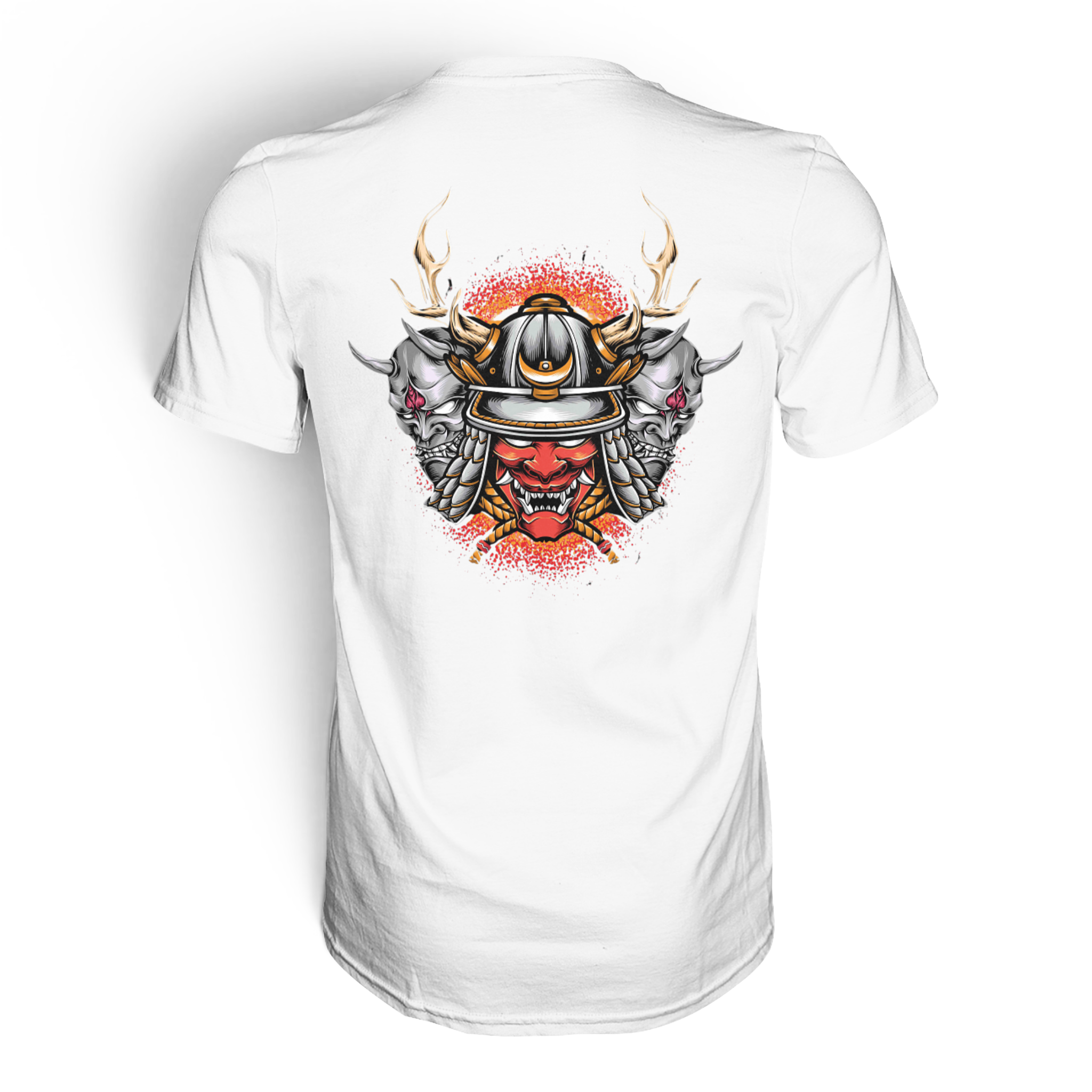 Unisex Premium-Shirt von Banpuku, Rückenansicht, hochwertiges Baumwollshirt in neutraler Farbe, modernes Design, stilvoll und bequem.