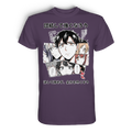 Unisex Premium-Shirt von Banpuku mit Sakura-Design in urbanem Lila, vorne sichtbar, hochwertiger Schnitt und weiches Material.