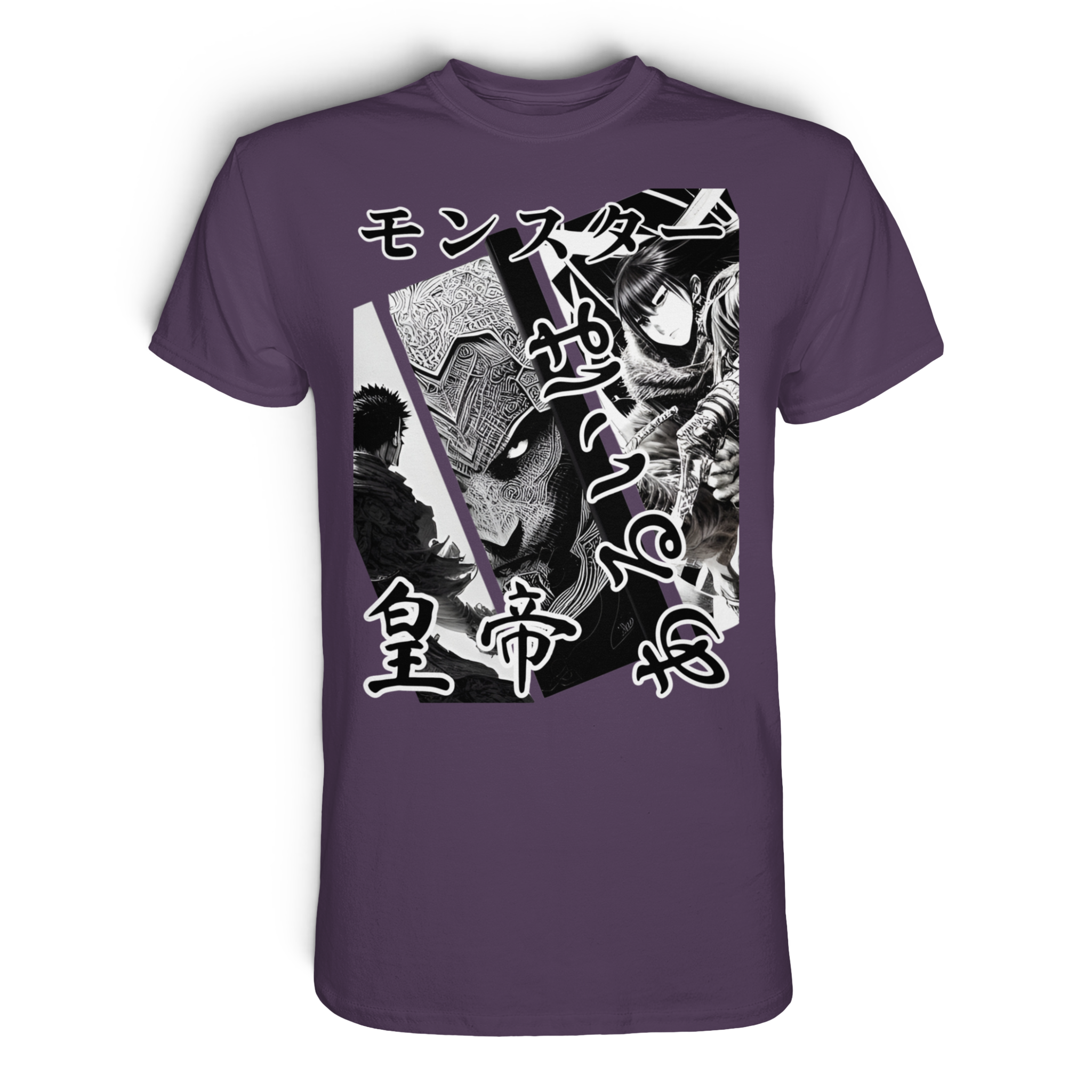 Unisex Premium-Shirt von Banpuku in urbanem Lila, vorne sichtbar mit modernem Design und hochwertigem Stoff.