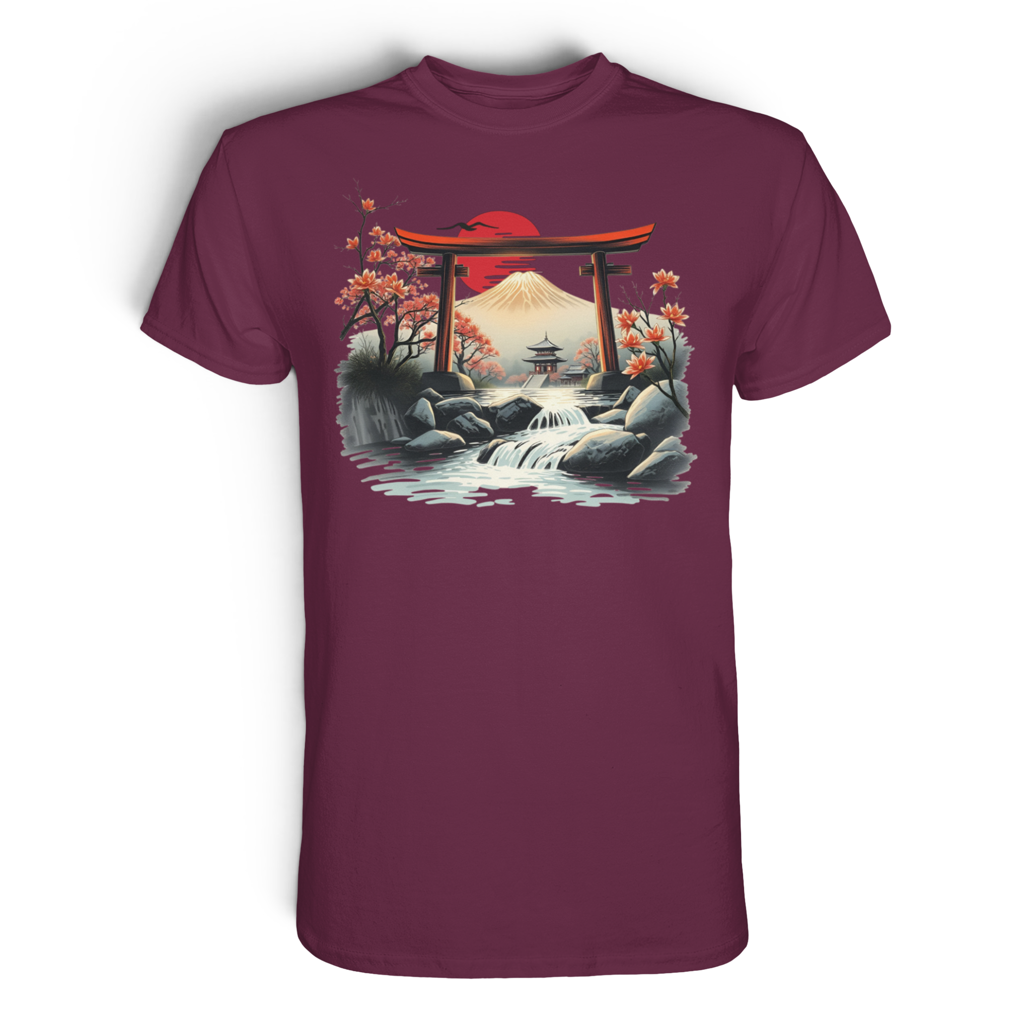 Unisex Premium Shirt von Banpuku, burgunderfarben, vorne sichtbar, hochwertiges Shirt mit schlichtem Design.