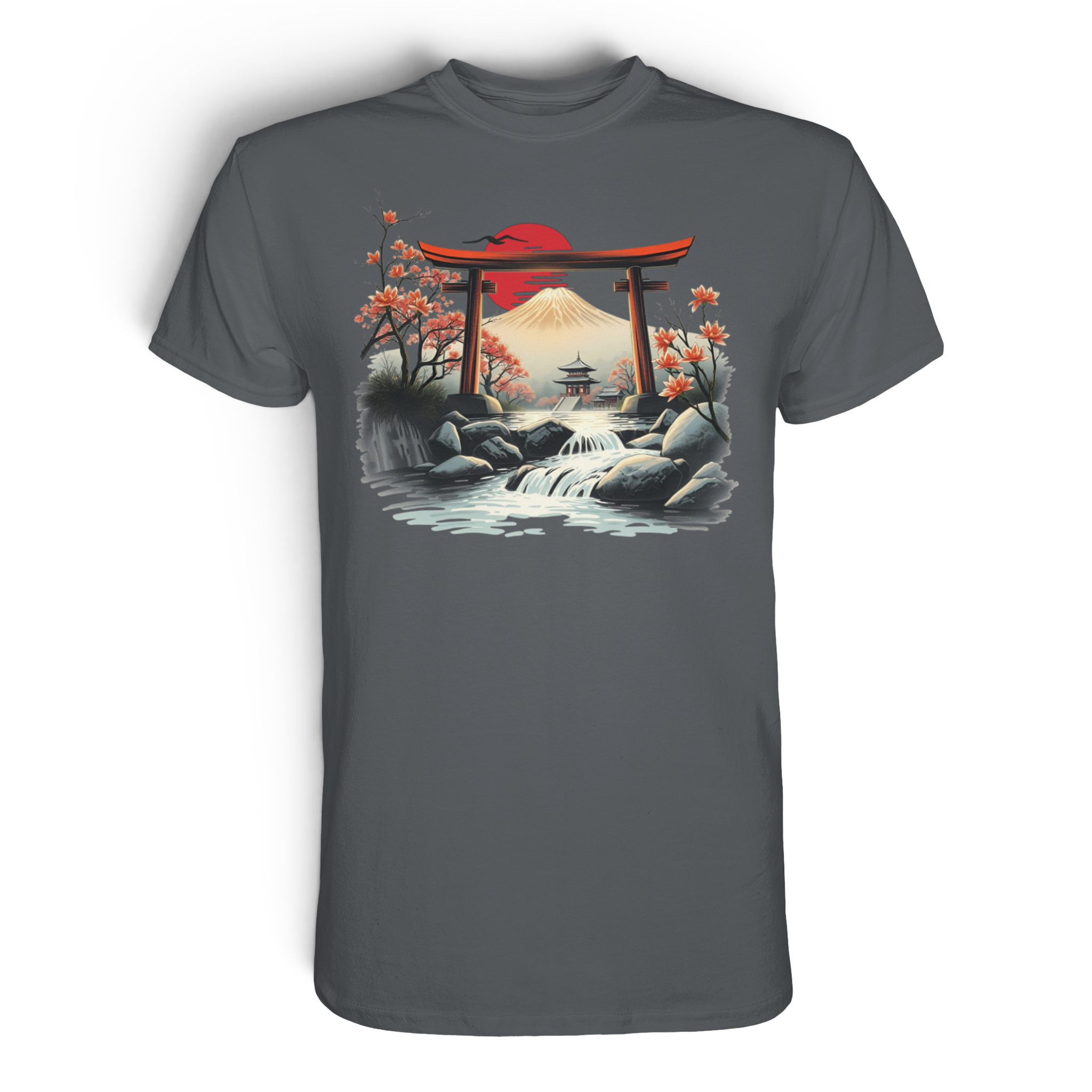 Unisex Premium Shirt von Banpuku in dunklem Grau, vorderseitig sichtbar, hochwertiges Design und bequemer Schnitt.