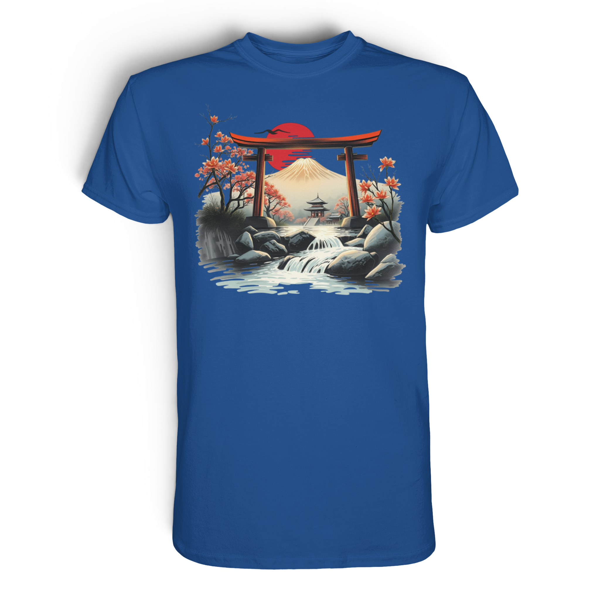 Unisex Premium-Shirt von Banpuku in Royalblau, vorne mit schlichtem Design, aus hochwertigem Stoff gefertigt.