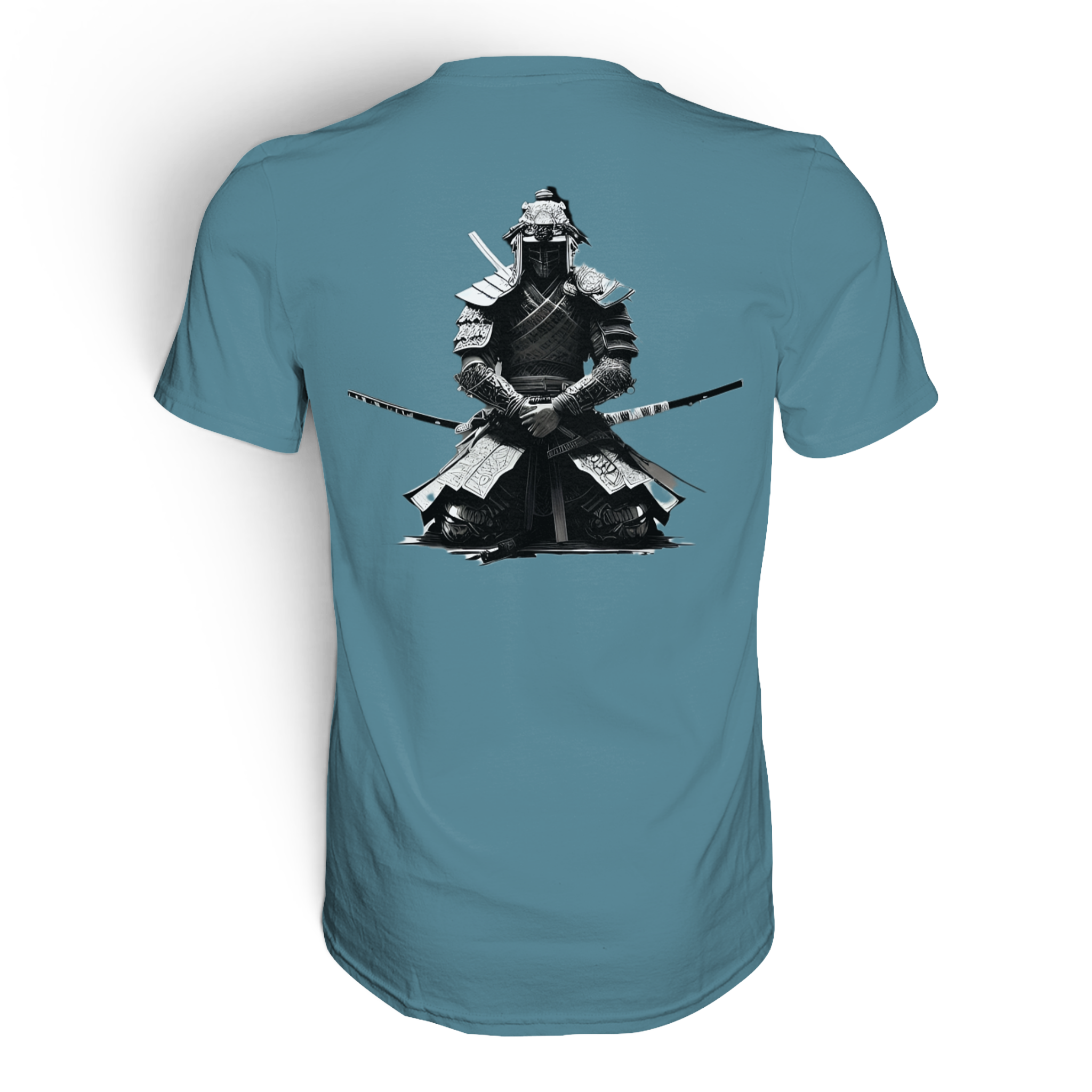 Unisex-Premium-Shirt von Banpuku mit Warrior-Design, Rückenansicht, hochwertiger Stoff, modernes Casual-Outfit für Männer und Frauen