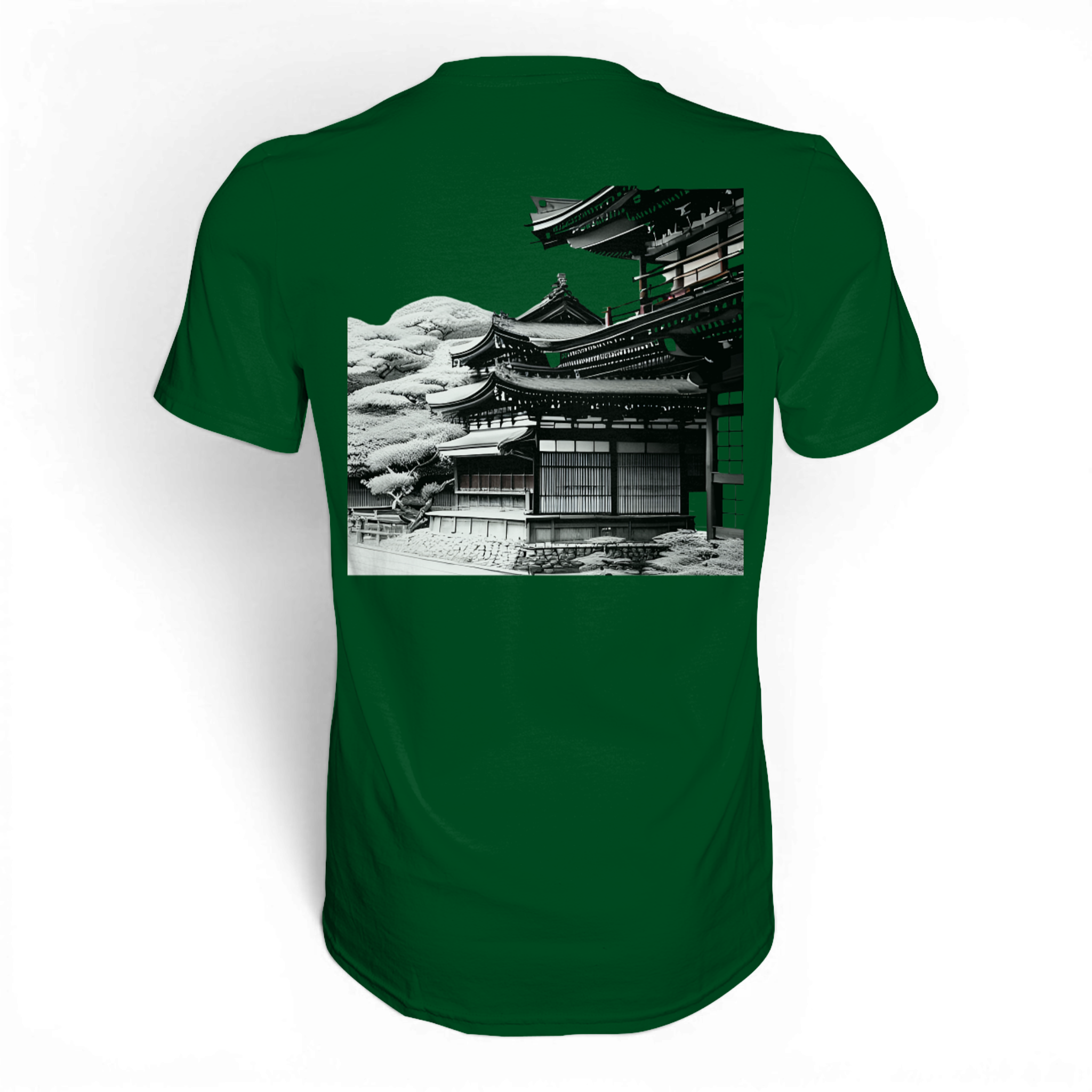Unisex-Kominka-Premium-Shirt von Banpuku, Rückseite, weiches Stoffdesign in modern Stil, auf weißem Hintergrund fotografiert.